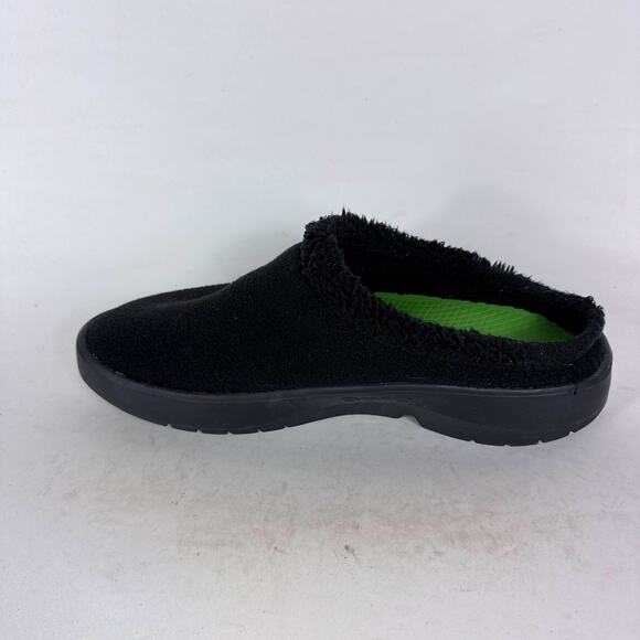 OOFOS OOcoozie Mule Men\'s 11 Black Vegan Sherpa Slip-On Casual Recovery Slippers main image 7